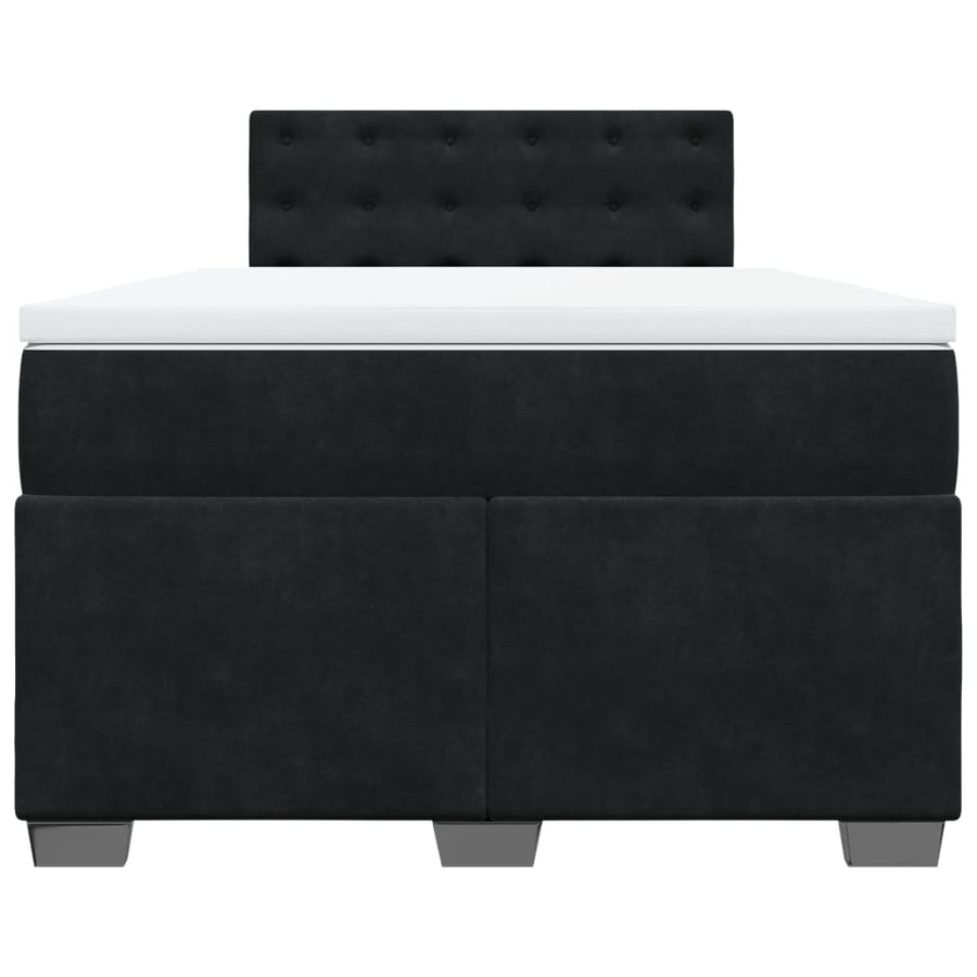 Boxspring met matras fluweel zwart 120x200 cm