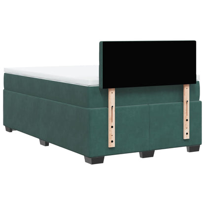 Boxspring met matras fluweel donkergroen 120x200 cm