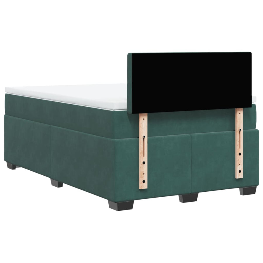 Boxspring met matras fluweel donkergroen 120x200 cm