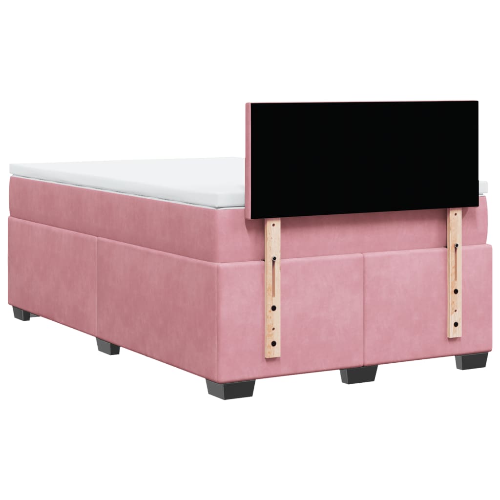 Boxspring met matras fluweel roze 120x200 cm