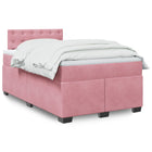 Boxspring met matras fluweel roze 120x200 cm