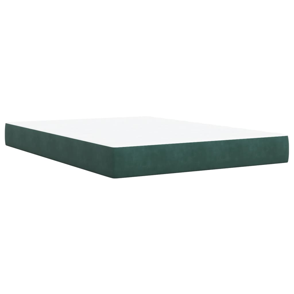 Boxspring met matras fluweel donkergroen 140x190 cm