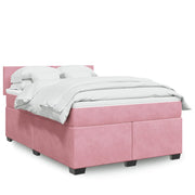 Boxspring met matras 140x190 cm roze fluweel