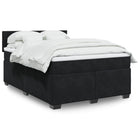 Boxspring met matras 140x190 cm zwart fluweel
