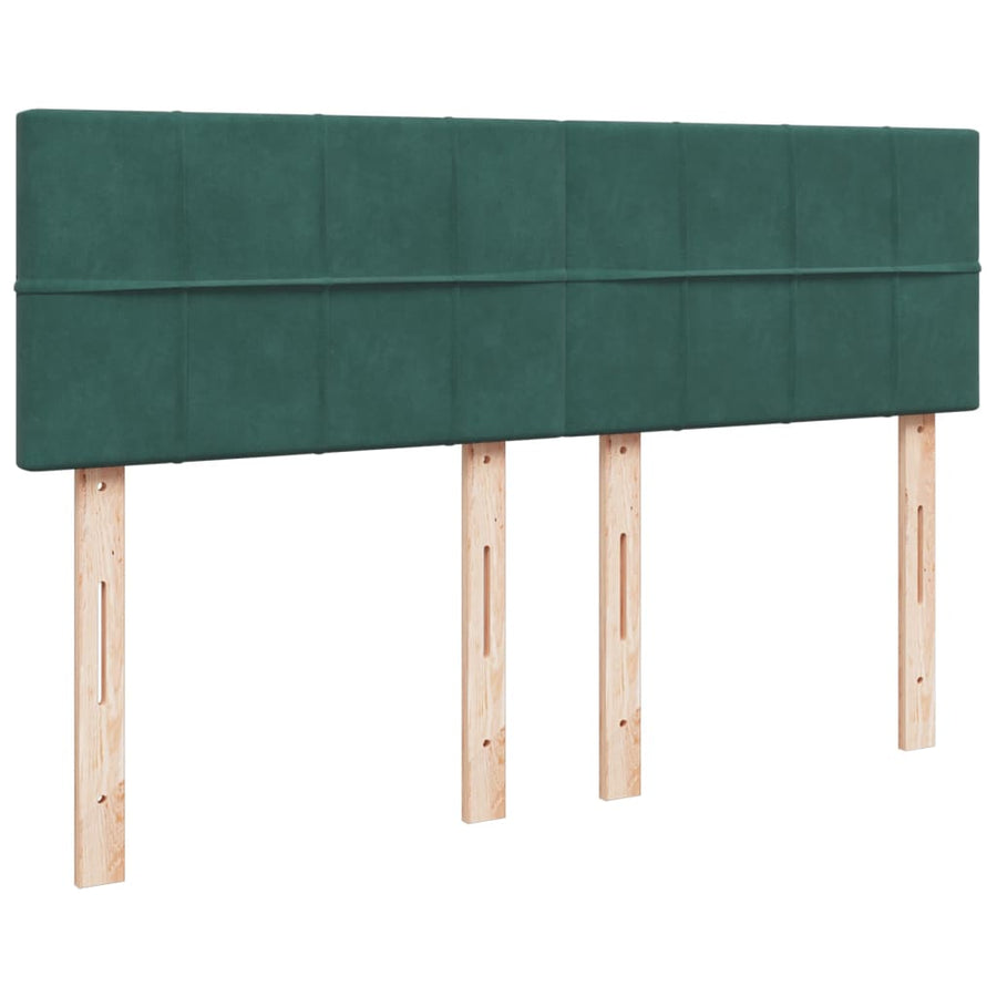 Boxspring met matras fluweel donkergroen 140x190 cm