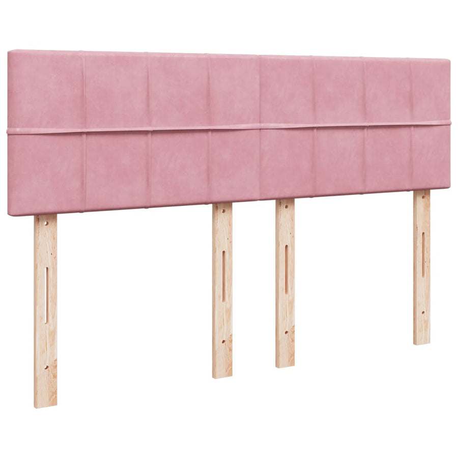 Boxspring met matras fluweel roze 140x190 cm