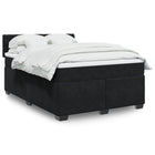 Boxspring met matras fluweel zwart 140x190 cm