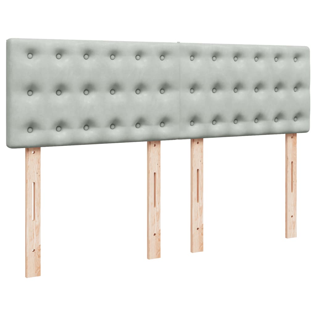 Boxspring met matras fluweel lichtgrijs 140x190 cm