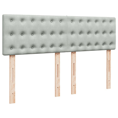 Boxspring met matras fluweel lichtgrijs 140x190 cm