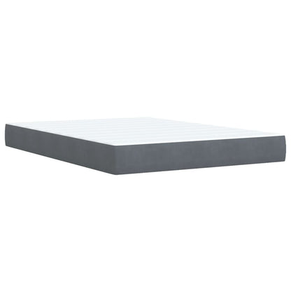 Boxspring met matras fluweel donkergrijs 140x190 cm