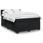 Boxspring met matras 140x190 cm zwart fluweel