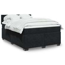 Boxspring met matras fluweel zwart 140x190 cm