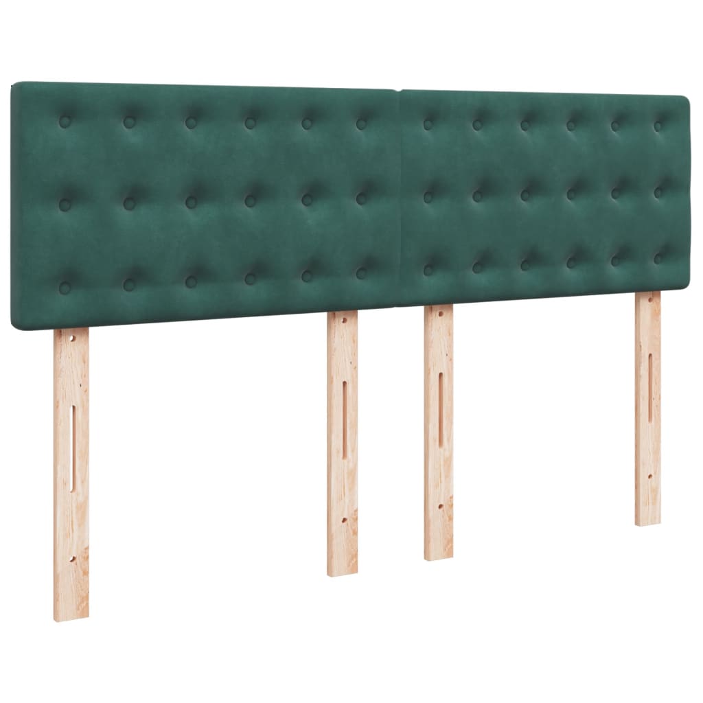 Boxspring met matras fluweel donkergroen 140x190 cm