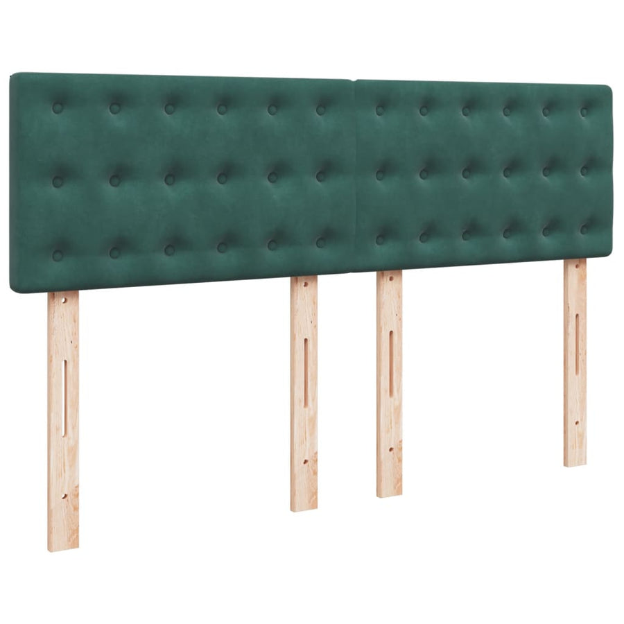 Boxspring met matras fluweel donkergroen 140x190 cm