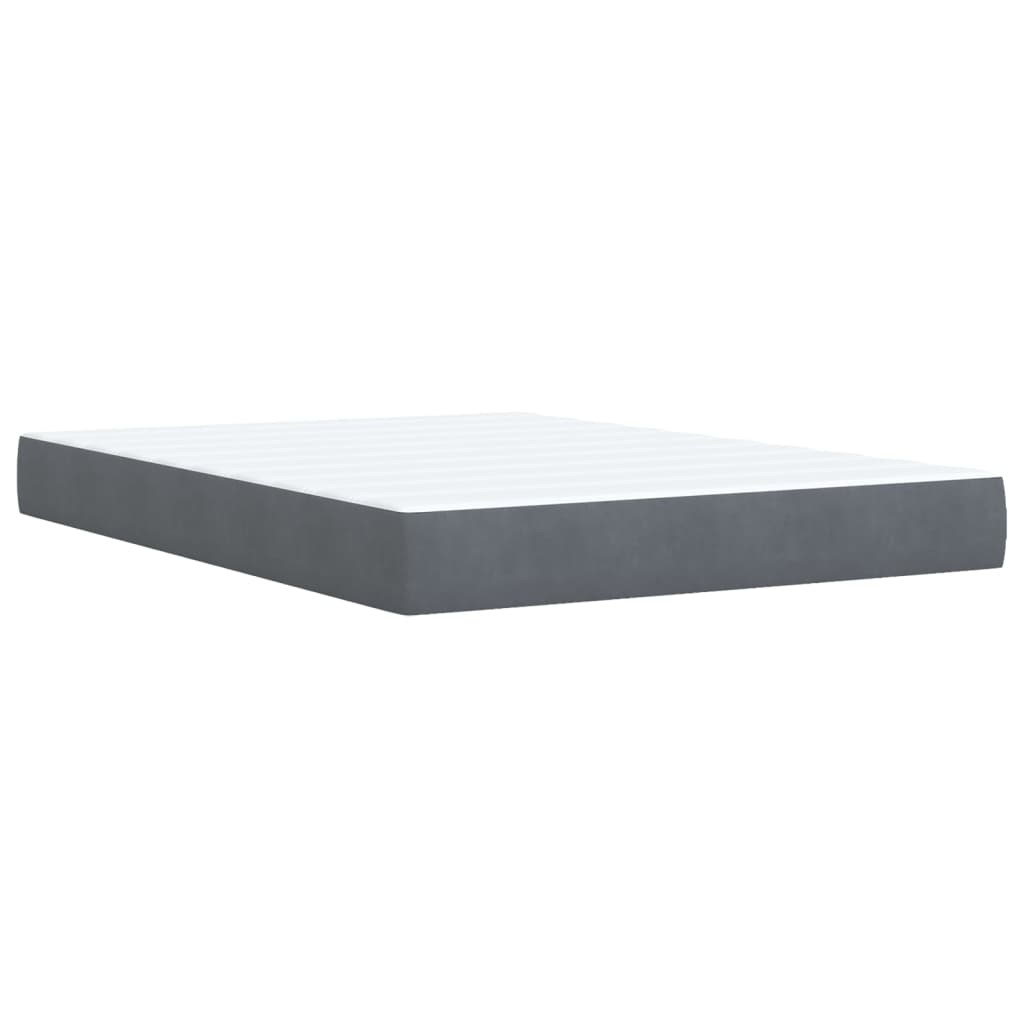 Boxspring met matras fluweel donkergrijs 140x200 cm
