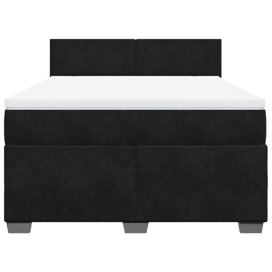 Boxspring met matras fluweel zwart 140x200 cm