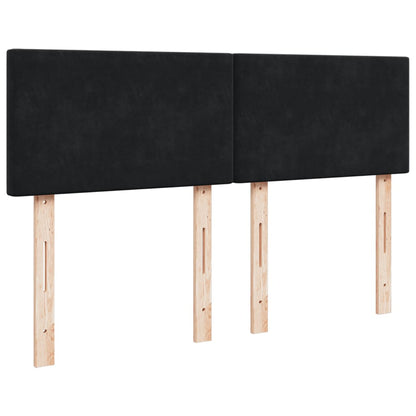 Boxspring met matras fluweel zwart 140x200 cm