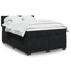 Boxspring met matras 140x200 cm zwart fluweel