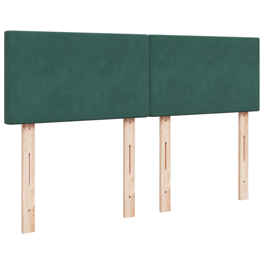 Boxspring met matras fluweel donkergroen 140x200 cm