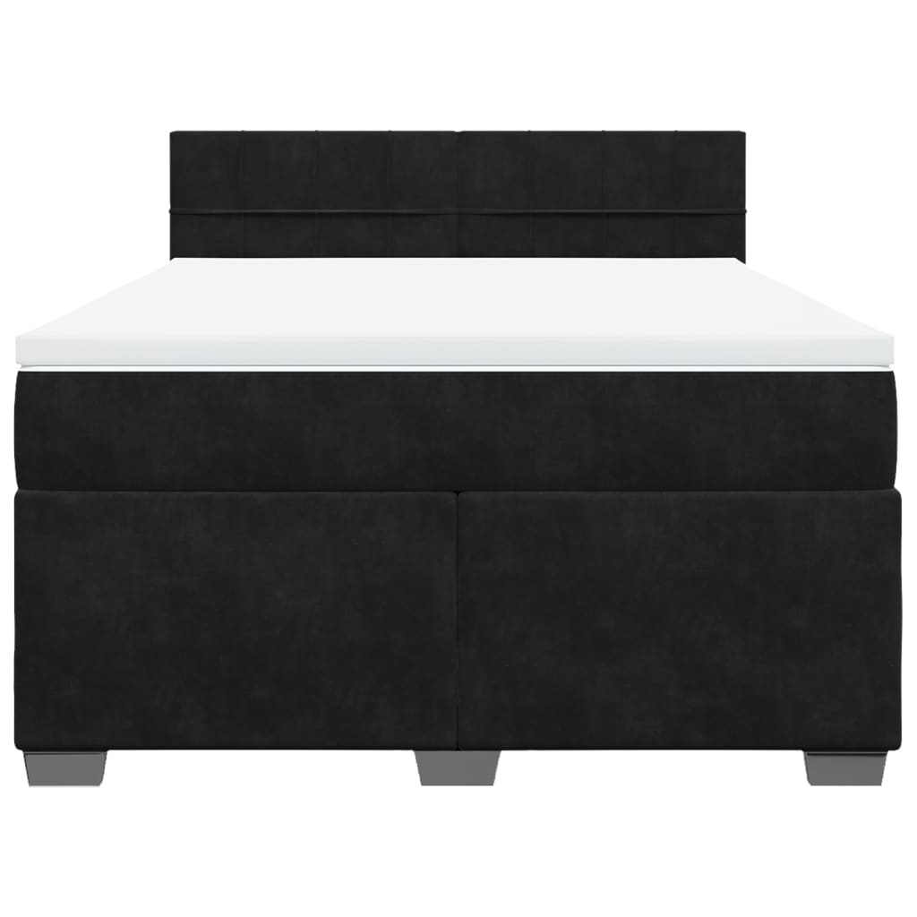 Boxspring met matras fluweel zwart 140x200 cm