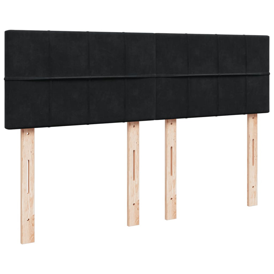 Boxspring met matras fluweel zwart 140x200 cm