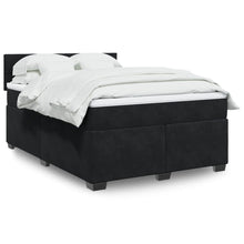 Boxspring met matras fluweel zwart 140x200 cm