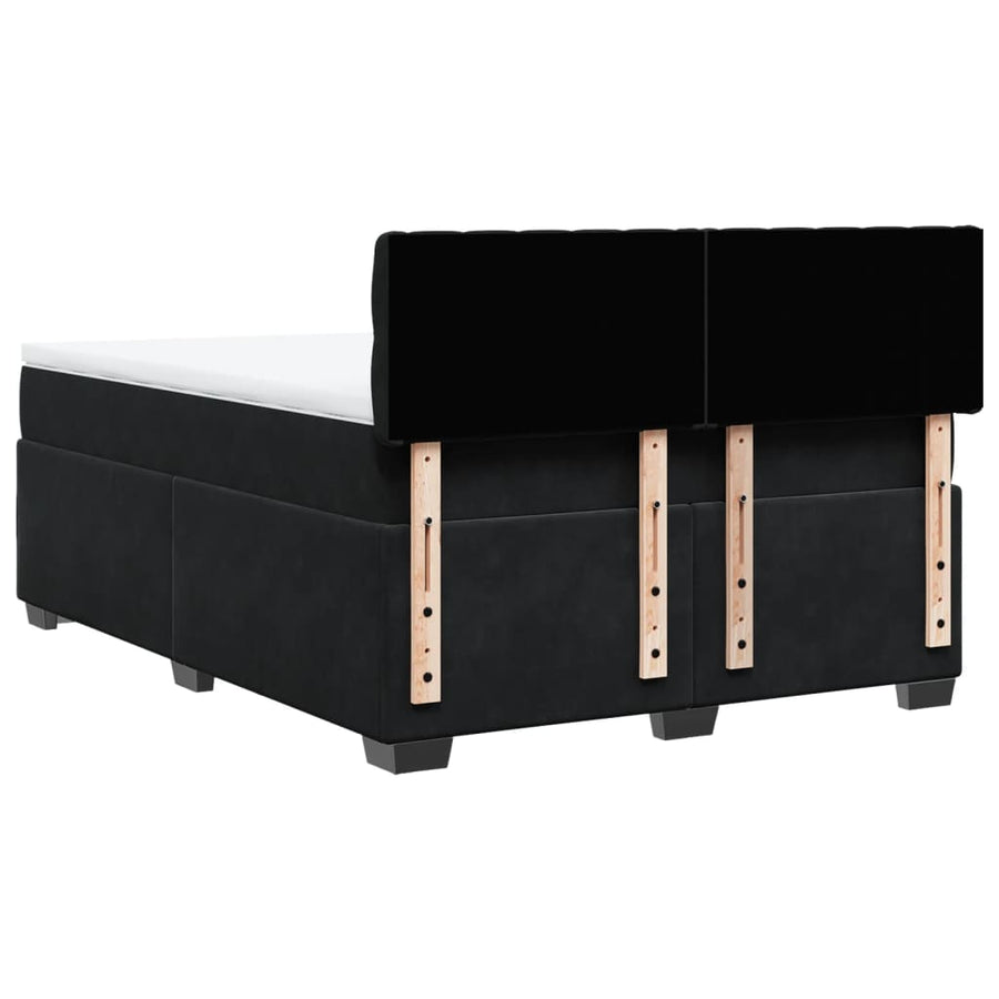 Boxspring met matras fluweel zwart 140x200 cm