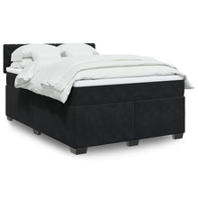 Boxspring met matras fluweel zwart 140x200 cm