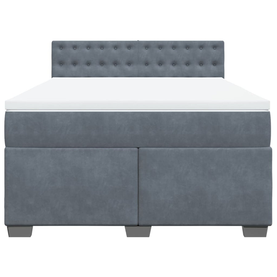 Boxspring met matras fluweel donkergrijs 140x200 cm