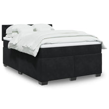 Boxspring met matras fluweel zwart 140x200 cm