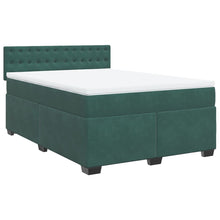 Boxspring met matras fluweel donkergroen 140x200 cm