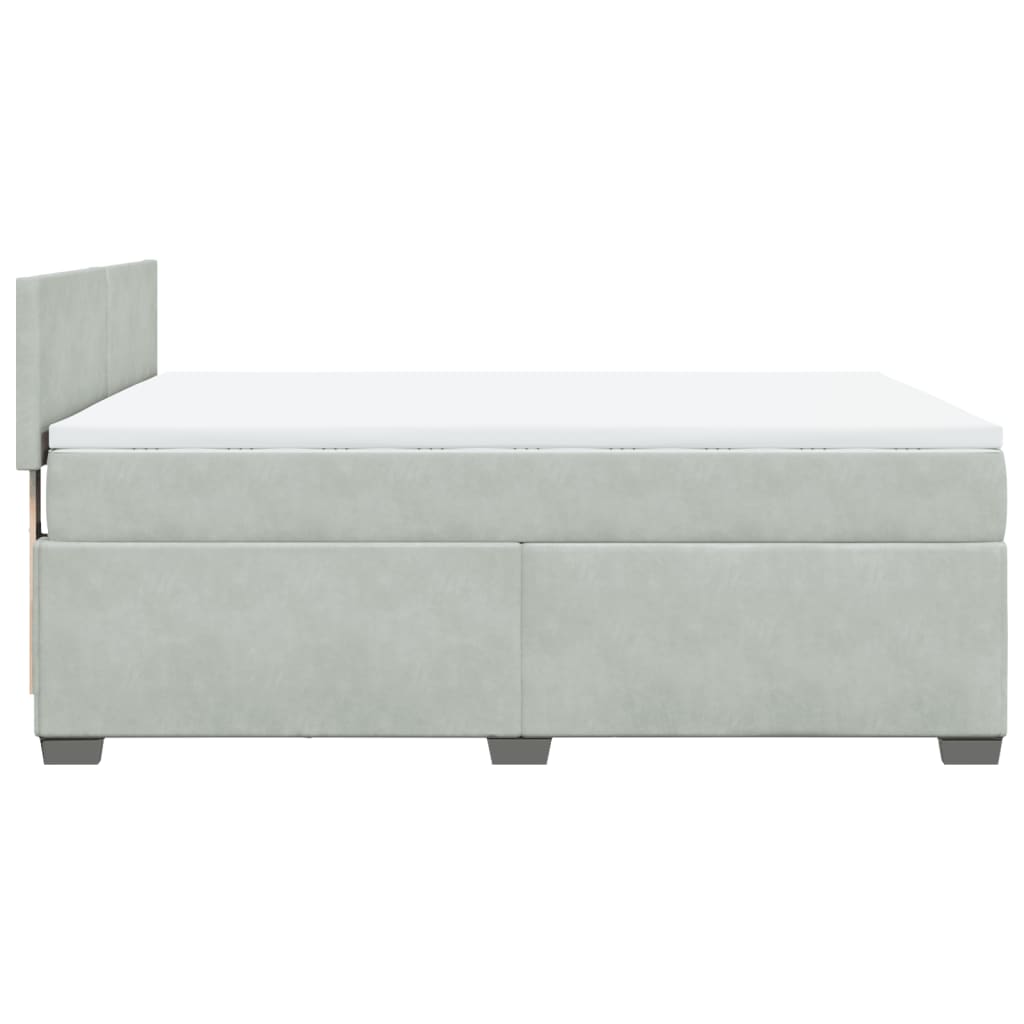 Boxspring met matras fluweel lichtgrijs 160x200 cm