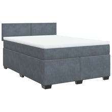 Boxspring met matras fluweel donkergrijs 160x200 cm