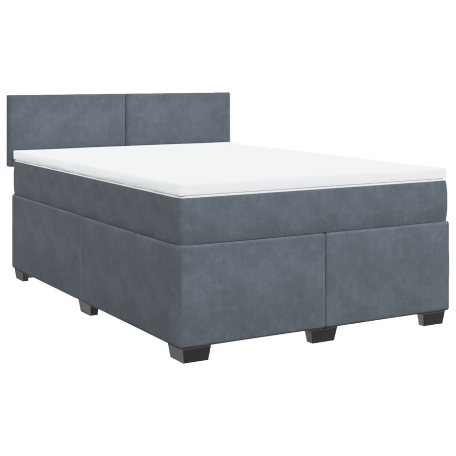 Boxspring met matras fluweel donkergrijs 160x200 cm