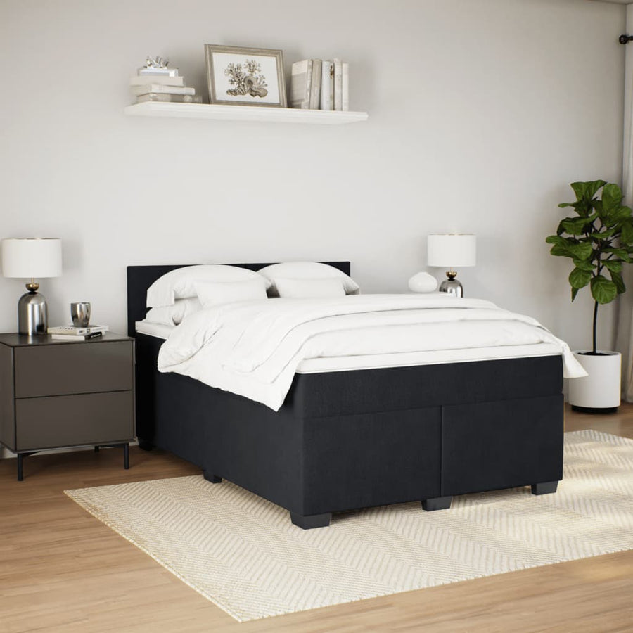 Boxspring met matras fluweel zwart 160x200 cm