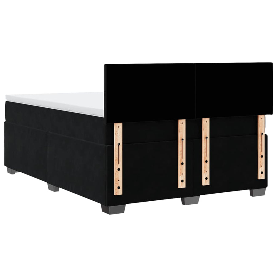 Boxspring met matras fluweel zwart 160x200 cm
