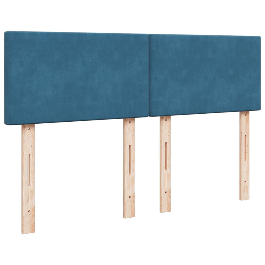 Boxspring met matras fluweel blauw 160x200 cm