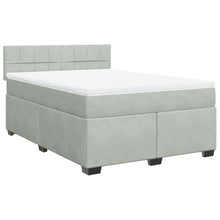 Boxspring met matras fluweel lichtgrijs 160x200 cm