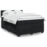 Velvet black box spring with mattress 160x200 cm