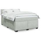 Boxspring met matras fluweel lichtgrijs 160x200 cm