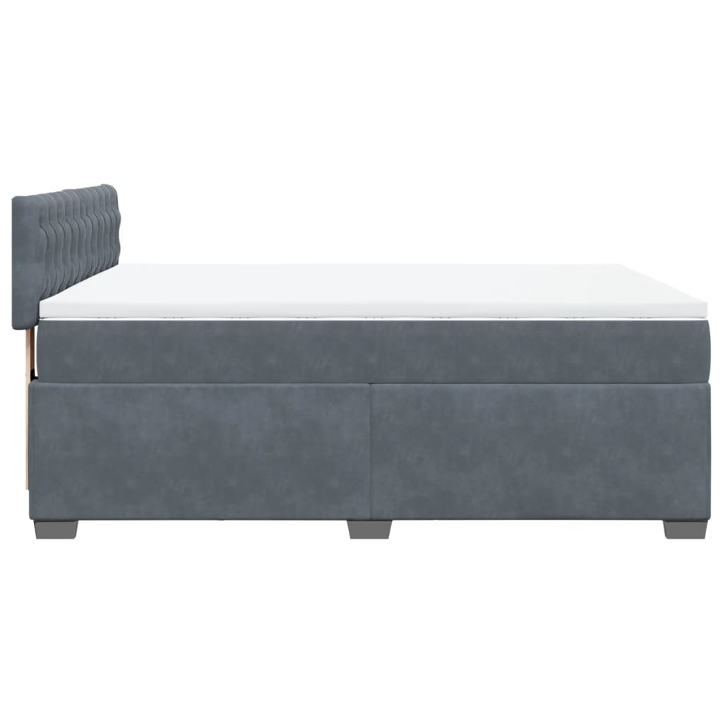 Boxspring met matras fluweel donkergrijs 160x200 cm