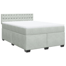 Boxspring met matras fluweel lichtgrijs 160x200 cm