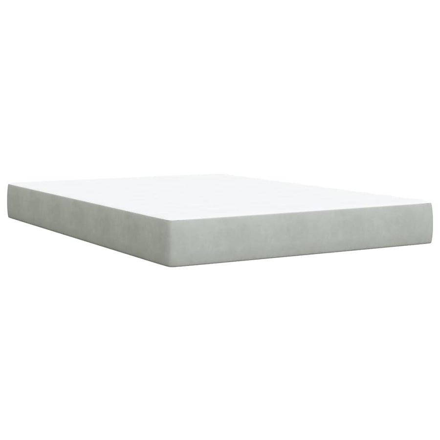 Boxspring met matras fluweel lichtgrijs 160x200 cm