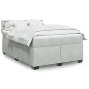 Boxspring 160x200 cm lichtgrijs fluweel met matras