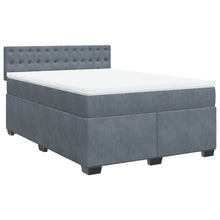 Boxspring met matras fluweel donkergrijs 160x200 cm