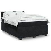 Velvet black box spring with mattress 160x200 cm