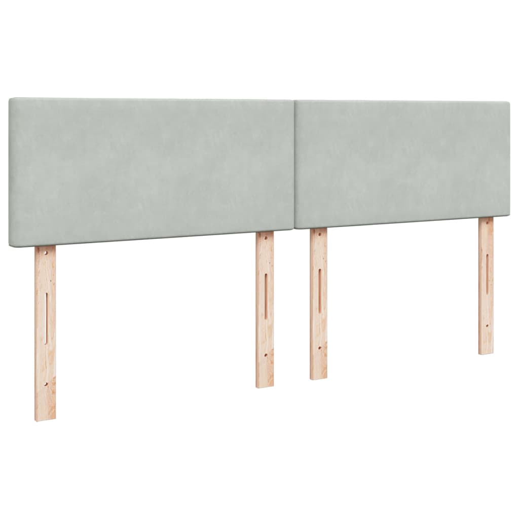 Boxspring met matras fluweel lichtgrijs 180x200 cm