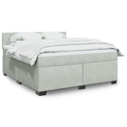 Boxspring met matras fluweel lichtgrijs 180x200 cm