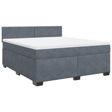 Boxspring met matras fluweel donkergrijs 180x200 cm