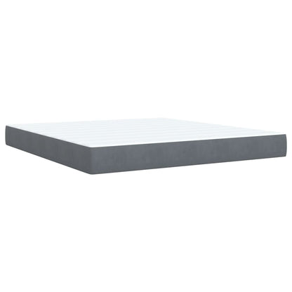 Boxspring met matras fluweel donkergrijs 180x200 cm